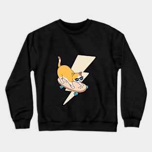 Rad Dad Skater Calico Cat Skater Kitty Crewneck Sweatshirt